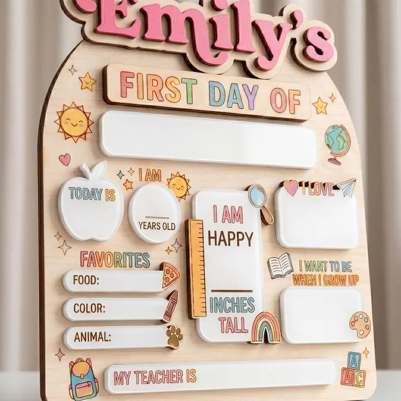 Reusable Personalized First & Last Day of School Board