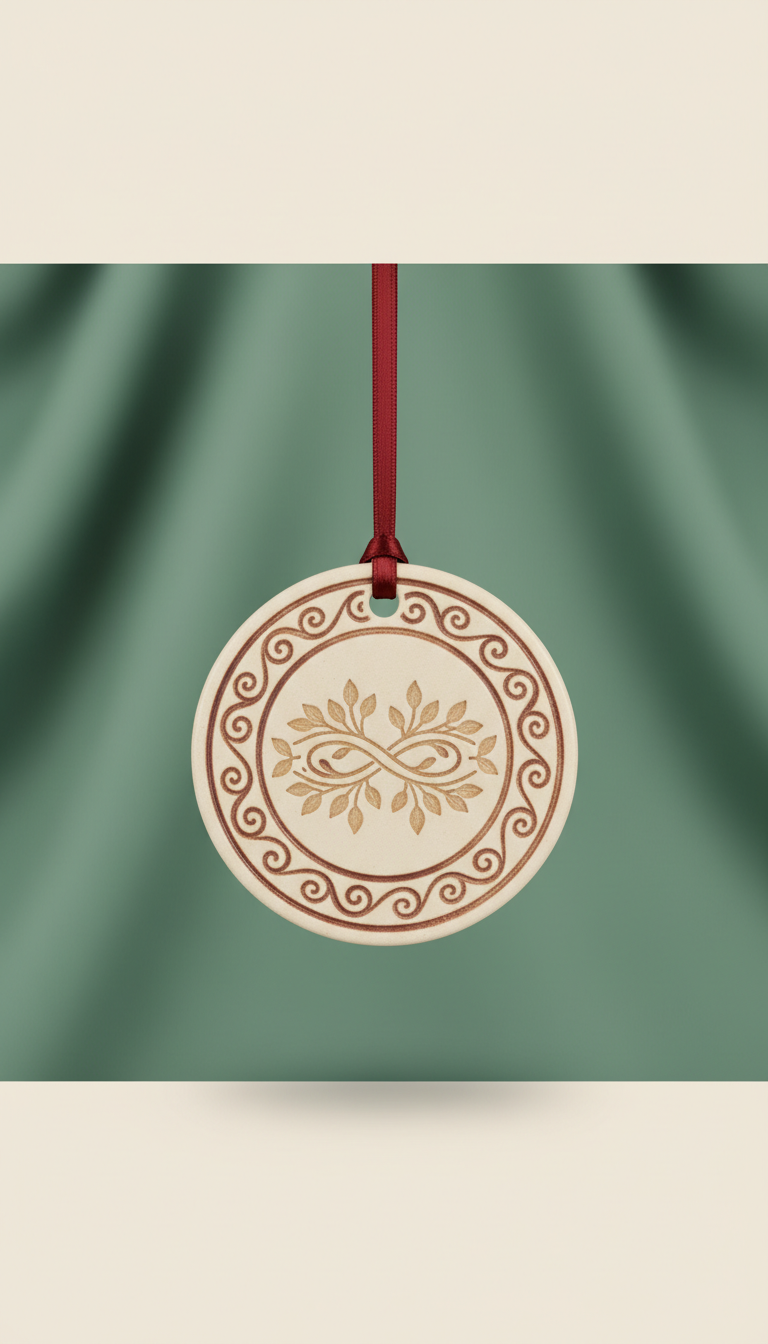 Engraved ceramic keepsake ornament