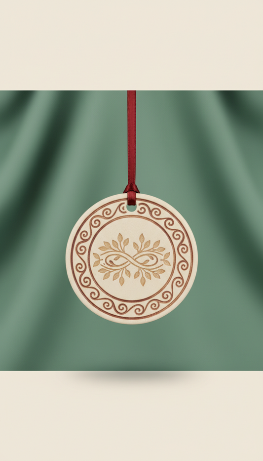 Engraved ceramic keepsake ornament