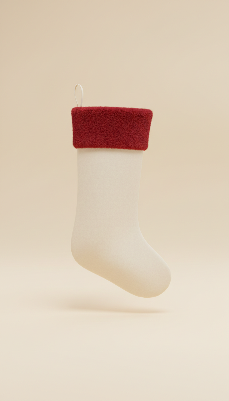 Monogrammed winter cream holiday stocking