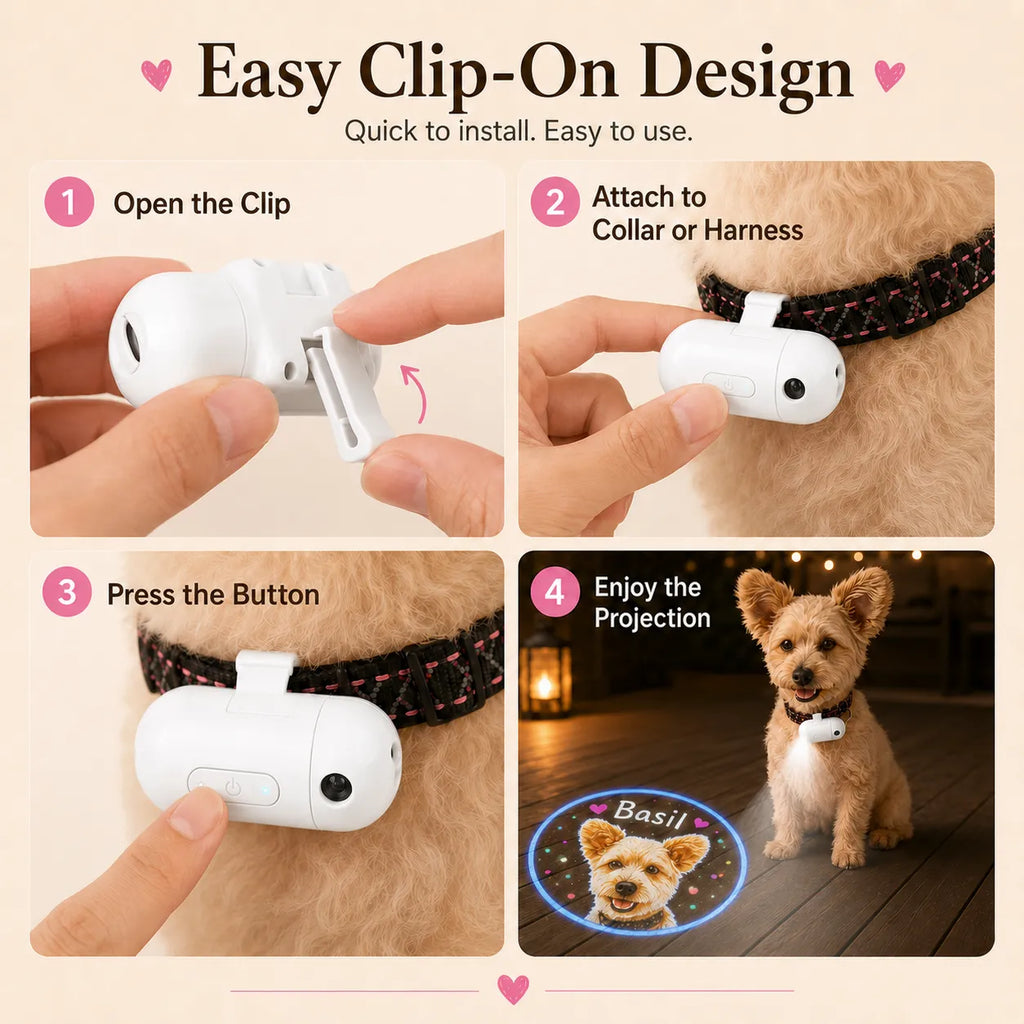 🐾 Personalized Pet Night Slide Projector Light – Custom Photo LED Glow
