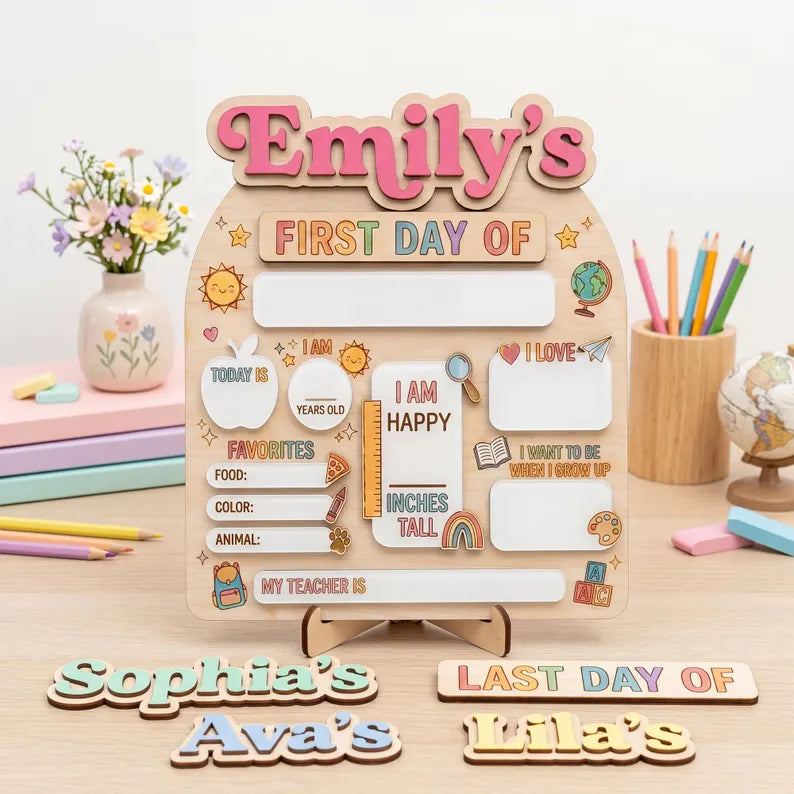 Reusable Personalized First & Last Day of School Board