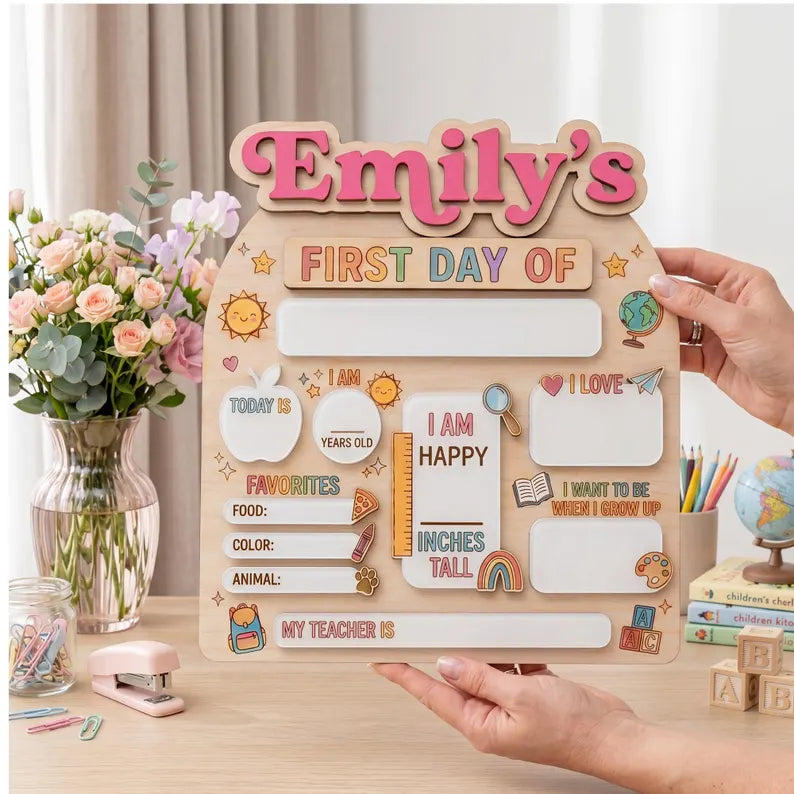 Reusable Personalized First & Last Day of School Board