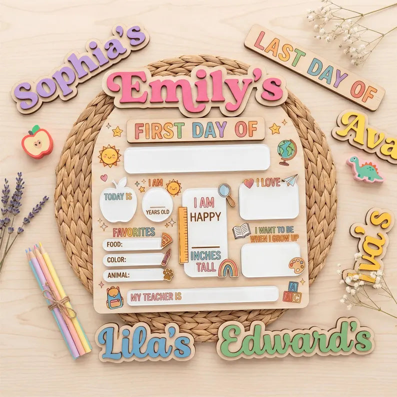 Reusable Personalized First & Last Day of School Board
